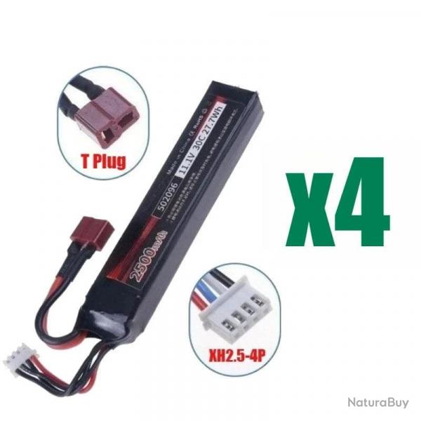 Batterie Lipo 11.1V 2500mAh LISM - 4pcs T battery 11.1V