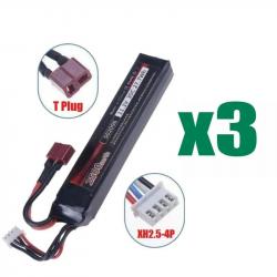 Batterie Lipo 11.1V 2500mAh LISM - 3pcs T battery 11.1V