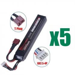 Batterie Lipo 11.1V 2500mAh LISM - 5pcs T battery 11.1V