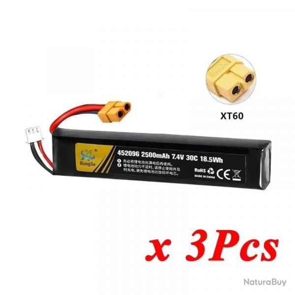Batterie Lipo 7.4V 11.4V 2500mAh 2800mAh 2S 3S TERANTY - 2S 2500mAh XT60 3pcs