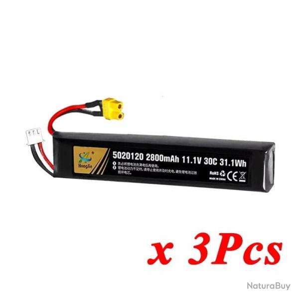 Batterie Lipo 7.4V 11.4V 2500mAh 2800mAh 2S 3S TERANTY - 3S 2800mAh XT30 3pcs