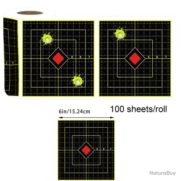 Range Targets Splatter 100 Sheets Reactive Target Stickers 6 Inch Splatter Goal Easily See Your Shot