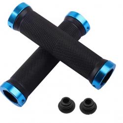Poignées de Vélo BMX / VTT - Serrage Bilatéral Aluminium & Caoutchouc Antidérapant Bleu