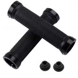Poignées de Vélo BMX / VTT - Serrage Bilatéral Aluminium & Caoutchouc Antidérapant Noir