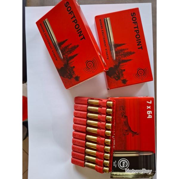 lot de 50 balles Geco 7x64 softpoint 165 gr