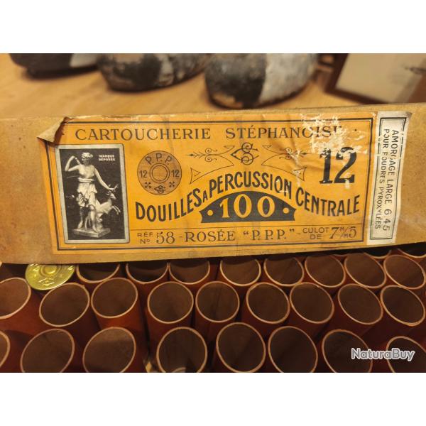 Rare Boite douilles PPP cartoucherie stephanoise cal 12
