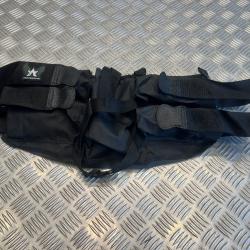 Harnais ceinture pour 4 pots billes et 1 bouteille air noir annex pour paintball