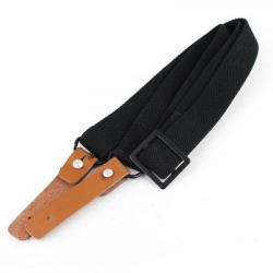 Sangle AK en coton & cuir artificiel (S&T) Noir