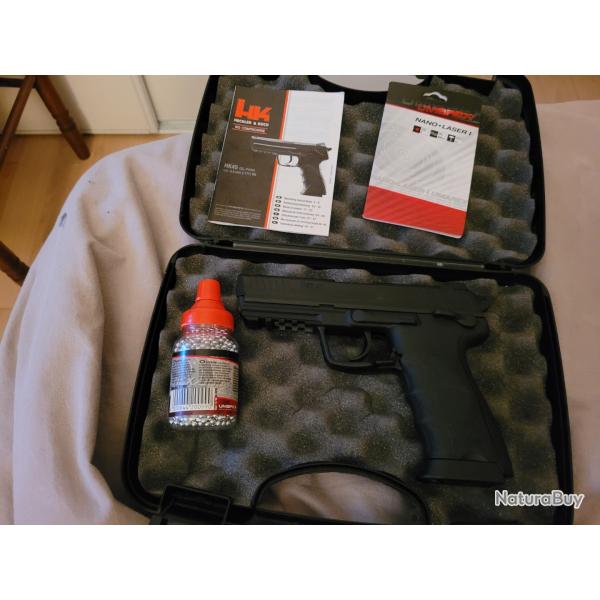 Pistolet HK 45 A BILLES D'ACIERS CO2