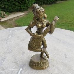 VINTAGE - Ancienne Statuette asiatique de musicienne en bronze dorée - Thaïlande (XXé)