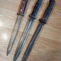 Trois baïonnettes Allemandes à restaurer.