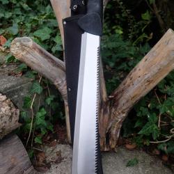 Couteau Machette 21-Inch Lame Acier 3Cr13 Serrated sur le Haut Manche ABS Etui Nylon Survie Alaska