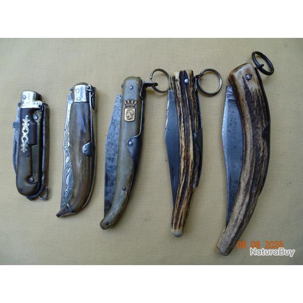 Lot de 5 couteaux de poche anciens
