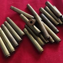 Lot 20 Douilles Winchester & Rws en vrac Tirées 1 fois Calibre 375 Holland&Holland