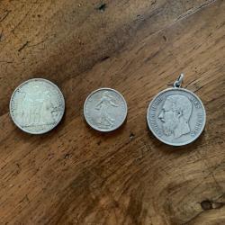 3 pièces en argent