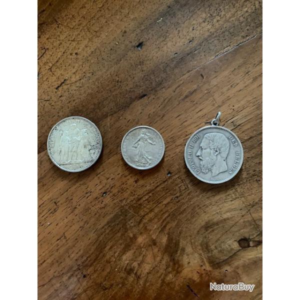 3 pices en argent