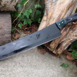 Couteau de Cuisine Style Japonais Kiritsuke Lame Acier Carbone 1055 Manche Bois Fabricat Artisanale