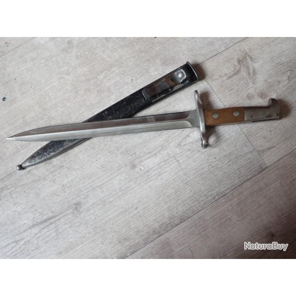 769564 Baionnette Suisse pour fusil Rubin Schmidt Mdle K11 ou K31. Mdle 1918.