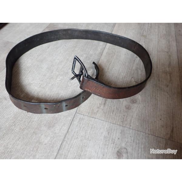1961 Ceinturon, ceinture en cuir, pour tui pistolet Suisse ou baionnette Rubin Schmidt.