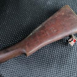 Crosse en bois Lee Enfield fusil anglais SMLE plaque de couche bronze et battant de bretelle