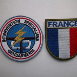 lot 2 écussons militaire gendarmerie intervention spécialisée France insignes collection