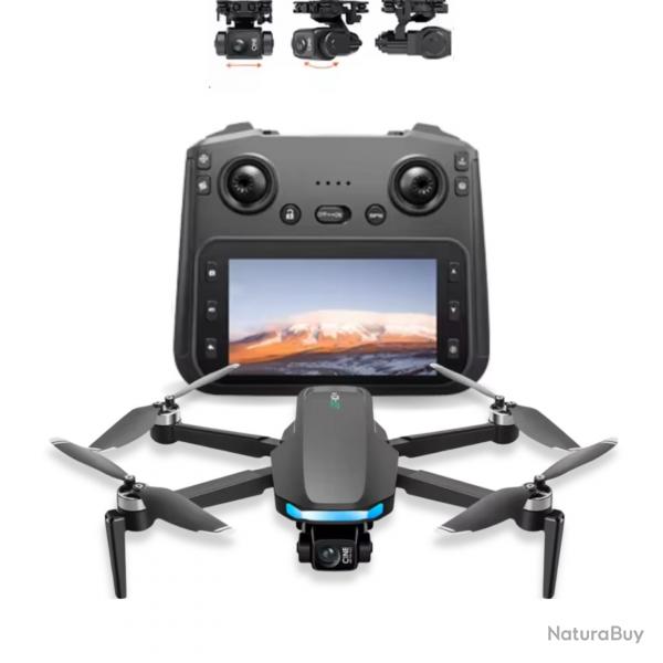 Drone GPS 5G 8K HD Camra EIS, Cardan 3 Axes, Autonomie 30min, Pliable, Moteurs Sans Balais