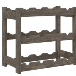 Casier à bouteilles 12 bouteilles gris bois de pin massif 43 x 25 x 38 cm rangement pratique durable