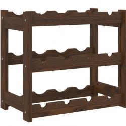 Casier à bouteilles 12 bouteilles marron bois de pin massif 43 x 25 x 38 cm rangement pratique durab