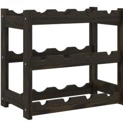 Casier à bouteilles 12 bouteilles noir bois de pin massif 43 x 25 x 38 cm rangement pratique durab
