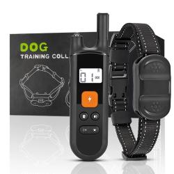 Collier de Dressage Chien Etanche IP67 Télécommande 800 m Bip Vibration 99 Niveaux Choc Rechargeable