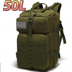Sac à dos tactique vert 50L - chasse, pêche, survie, randonnée, camping