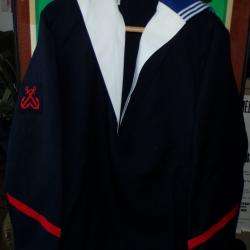 VAREUSE AVEC SON COL BLEU  DE LA MARINE NATIONALE FRANCAISE , TAILLE  L EN CIVIL  , FABRICATION FRAN