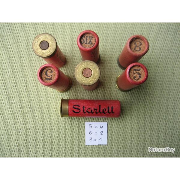 Collection ou usage... 8 cartouches cal 16 de la cartoucherie française (starlet) plb 5 . 6  et  8