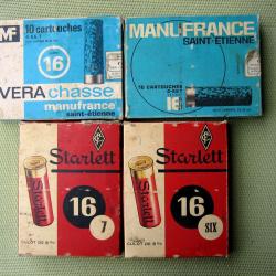 Collection ou usage...  Lot de 4 boites de cartouches cal 16  vides