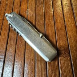 COUTEAU NOXI MULTI LAMES ENTIEREMENT EN ACIER INOXYDABLE PAR SAUZEDDE ARTHUR THIERS FRANCE ANNÉE 50
