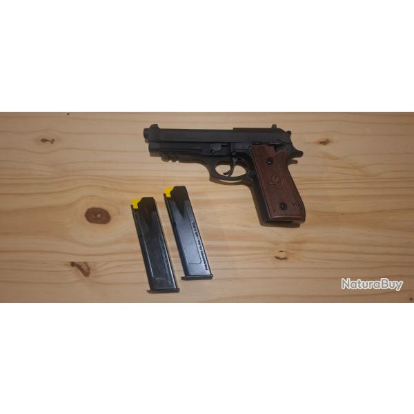 TAURUS PT92  919 - PLAQUETTES BOIS GRAVES - EXCELLENT TAT.