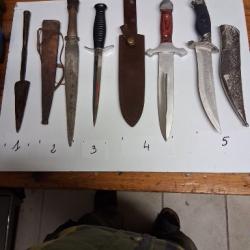 armes blanches, lot de 5 armes blanches