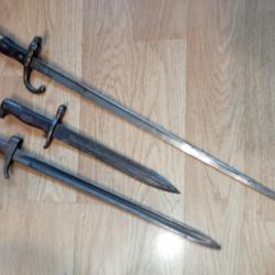 Lot de baïonnettes à compléter et restaurer