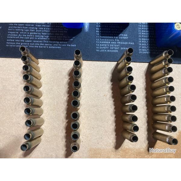 Lots d'tuis re-calibrs amorcs calibre 30-284 WIN