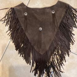 Poncho Gilet Sur chemise en peau style Western taille L