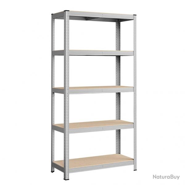 tagre de rangement charge lourde en acier rsistant clipsable 5 niveaux tablette en MDF 180 x 90