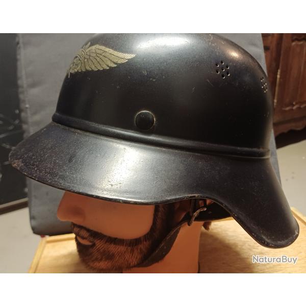 Beau casque allemand M38 LUFTSCHUTZ GLADIATOR - type 2Q - WW2 - bel tat - T. 56