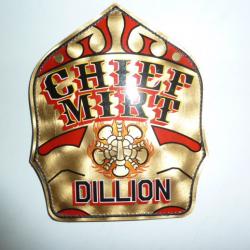plaque de casque pompier cuir #1