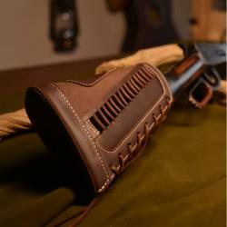Appui joue cuir et porte munition cal 22 LR - 22 LR MAG - 17 HMR