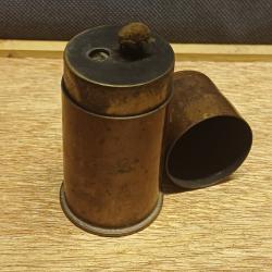 Beau briquet de poilu grand format - art de tranchée WW1 - douille obus 37 mm