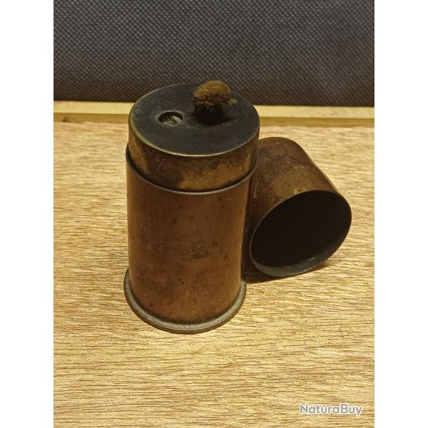 Beau briquet de poilu grand format - art de tranche WW1 - douille obus 37 mm