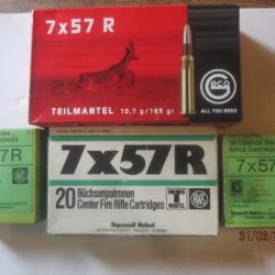 59 Cartouches (balles) Cal 7x57R