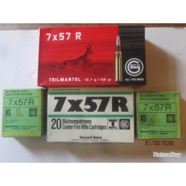 59 Cartouches (balles) Cal 7x57R