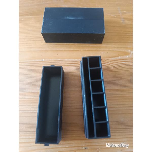 2 botes de transport pour cartouches papier revolver poudre noire Colt, Remington et autres