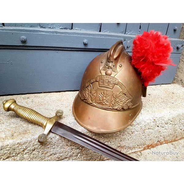 Glaive de pompier type 1855 et casque de pompier modle 1885